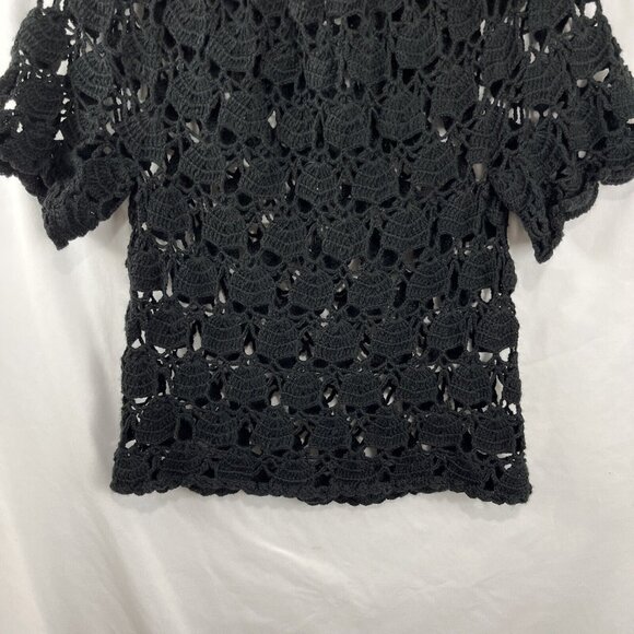 Unbranded Black Crochet Boho Witchy Grandmacore Top - Picture 6 of 11